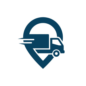 Modern Delivery and Transportation Business Location Pin Corporate Logo