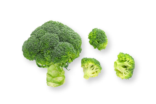Healthy food. Broccoli is neatly arranged, showcasing its rich green color, PNG