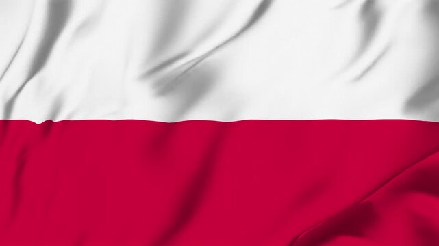 Poland country official waving flag looping seamless for identity news politics sports campaign background