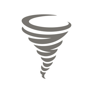 Tornado icon vector illustration of a swirling cyclone weather symbol