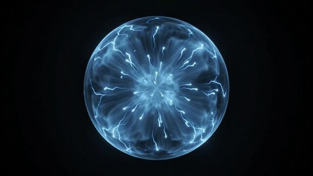 Electric Plasma Energy Orb Ball with Lightning Discharge FX