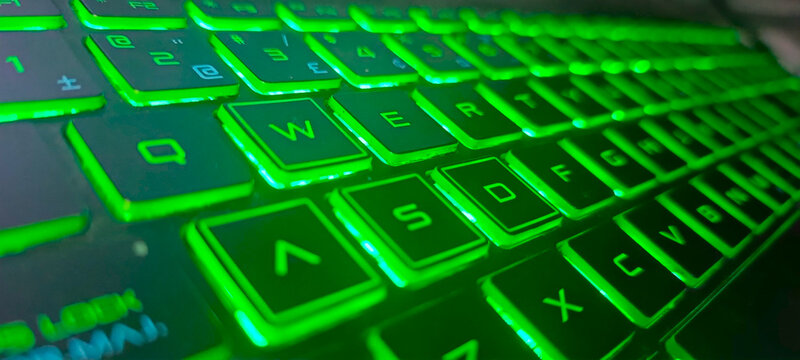 Green LED Laptop Keyboard