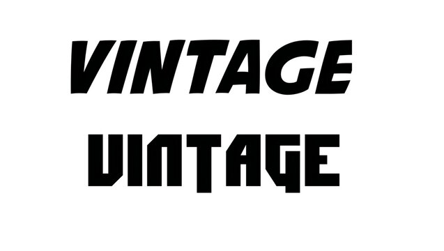 Two typography styles displaying the word vintage in black text