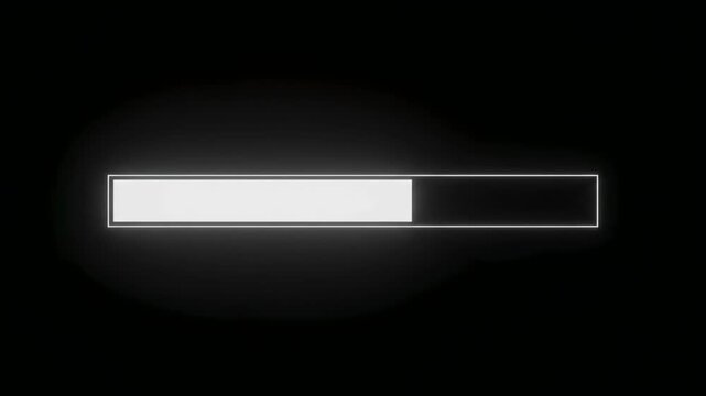 Minimalist White Neon Progress Bar Motion Graphic for UI HUD