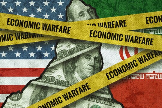 US Iran economic warfare and sanctions escalation with oil blockade, Strait of Hormuz disruption and global trade pressure amid intensifying geopolitical conflict