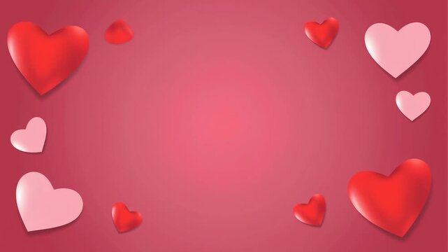 ピンクに輝くハートのバレンタイン背景