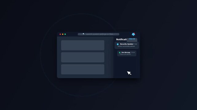 Abstract Motion Graphics Notification Animation UI Browser Window