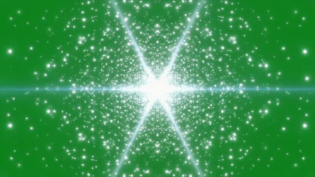 White Photon Beams Colliding Symmetrically on Green Screen