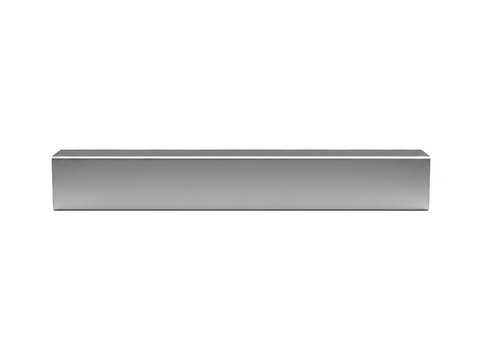 Smooth rectangular metal bar with uniform gray finish and clean edges.