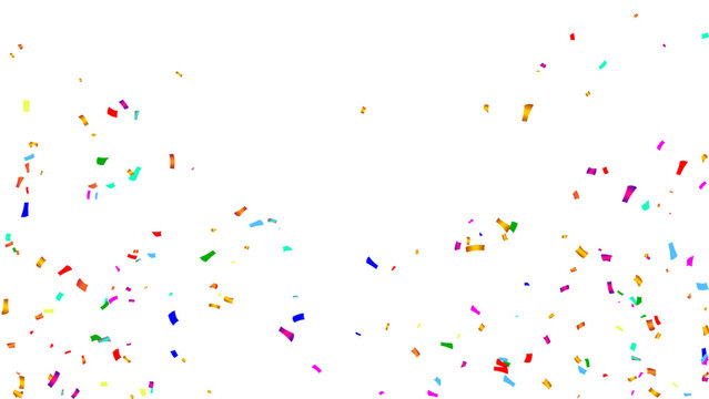Party confetti celebration background in frame border colorful of festival carnival birthday bright falling abstract vibrant