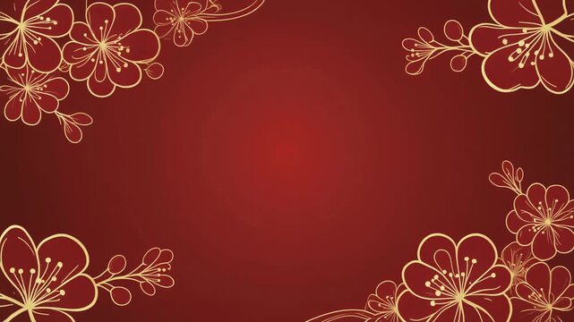 梅の花が咲き誇る正月背景