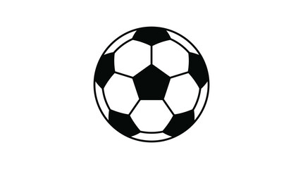 Fototapeta premium Black and white soccer ball icon, simple football graphic for sports design