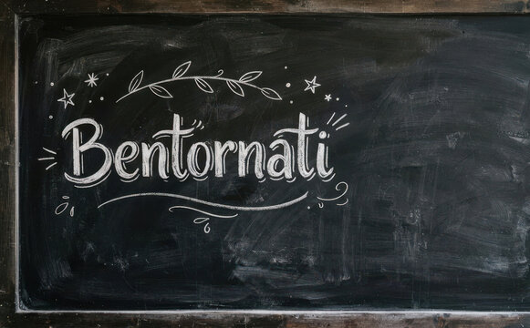 Bentornati lavagna scolastica scritta gesso italiano benvenuto ritorno scuola