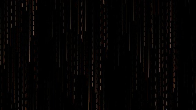 Abstract digital background with vertical glowing orange data streams on black.