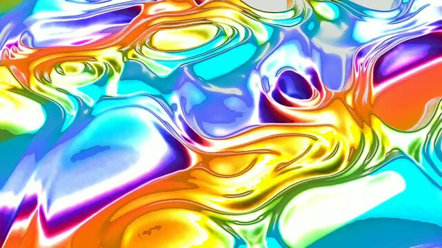 colorful holographic liquid marble, design abstract background 4k.