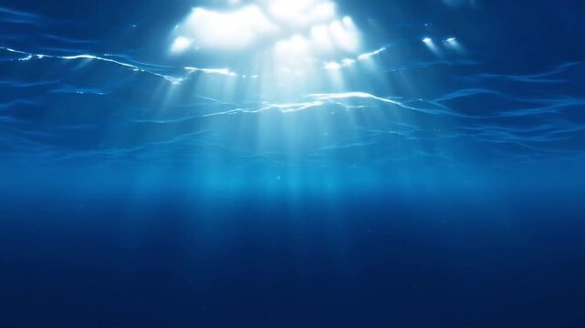 underwater scene with rays of light