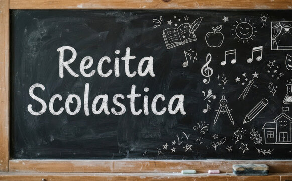 Recita Scolastica - Lavagna con scritta per spettacolo scolastico, saggio di fine anno e recite dei bambini
