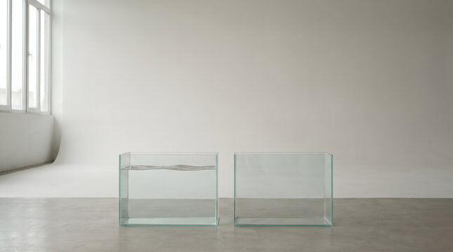 Two water containers representing unequal access to clean water resources