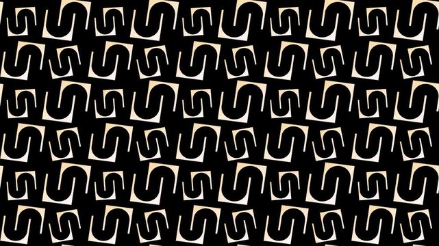 Abstract Geometric Pattern Featuring Repeating S-Shaped Swirls and Curves, 4k Motion Loop