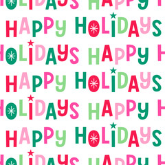 Naklejka premium Fun typography design seamless pattern for Christmas and new year background.