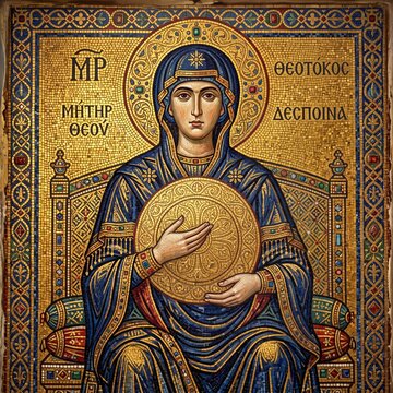 mosaic of the virgin mary