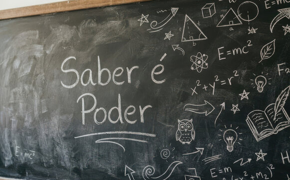 Saber e Poder - Educacao e Conhecimento na Lousa Escolar - Conceito de Aprendizagem e Sabedoria