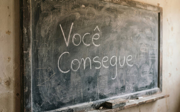 Voce consegue escrito em lousa com giz motivacional inspirador educacao foco