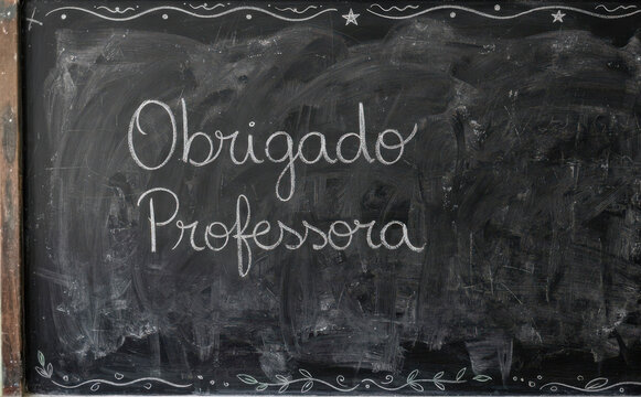 Obrigado Professora quadro negro mensagem de agradecimento educacao escolar