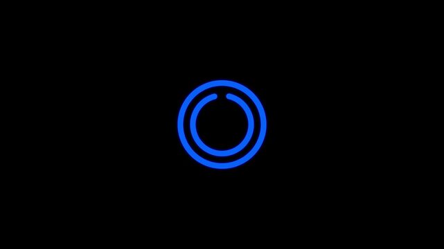 Power button icon isolated on black background. Start sign. 4K Video
