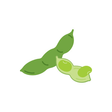 シンプルかわいい枝豆のベクターイラスト