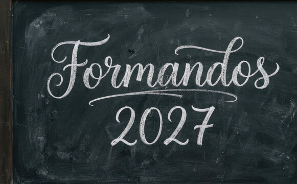 Formandos 2027 escrito em giz na lousa conceito de formatura educacao e sucesso estudantil