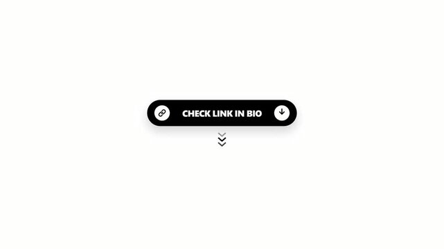 Black check link in bio button for social media overlays. 4K Video