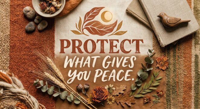 Protect What Gives You Peace Inspirational Autumn Typography