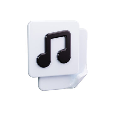 Audio file 3d render icons