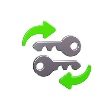 key handover 3d render icons