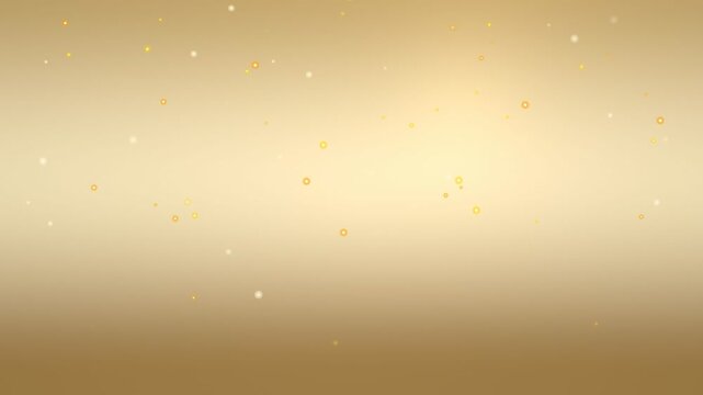 Golden shimmering background with glowing particles and bokeh. 4K Video