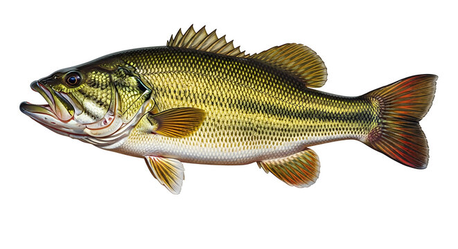 Large brown bass fish swimming in water