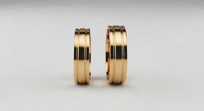 Two antique gold wedding rings side by side