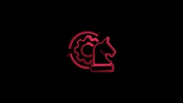 Glowing neon line man settings icon,User setting icon neon
