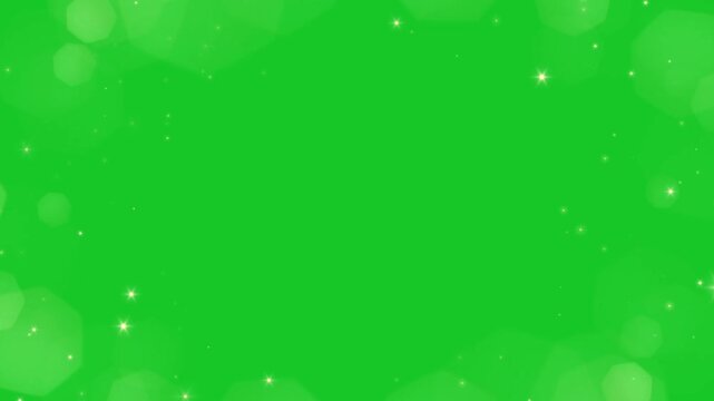 Shining stars and bokeh lights decorative frame green screen motion graphics