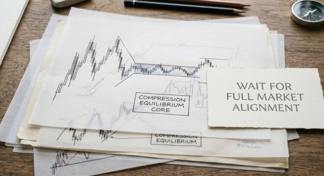 Financial Trading Charts and Analysis Documents with Pens on Wooden Surface