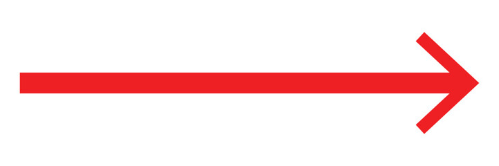 Obraz premium The clean vector style bold long arrow vector in color of red. The arrow pointing to makes the arrows versatile and easy to incorporate into modern graphic compositions. Based on white background.