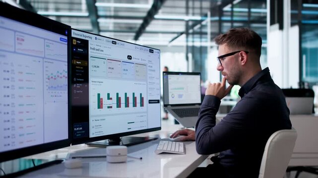 Accountant Reviews Year-end Financial Statements
