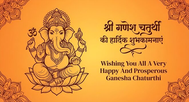 Lord Ganpati background for Ganesh Chaturthi festival of India with message meaning My Lord Ganesha