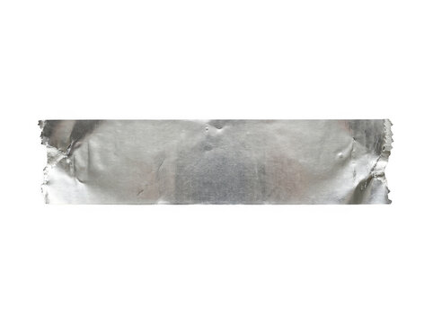 Crinkled aluminum foil sheet with reflective surface and slight texture.
