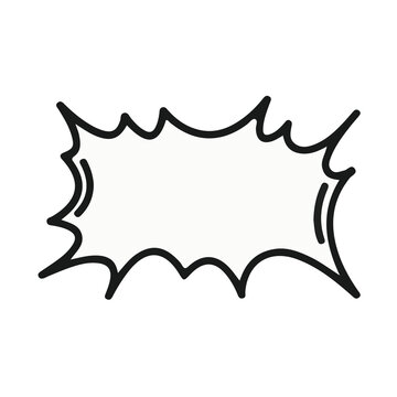Comic speech bubble burst outline shape