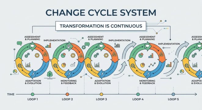Continuous Change Cycle System Diagram Illustrating Transformation
