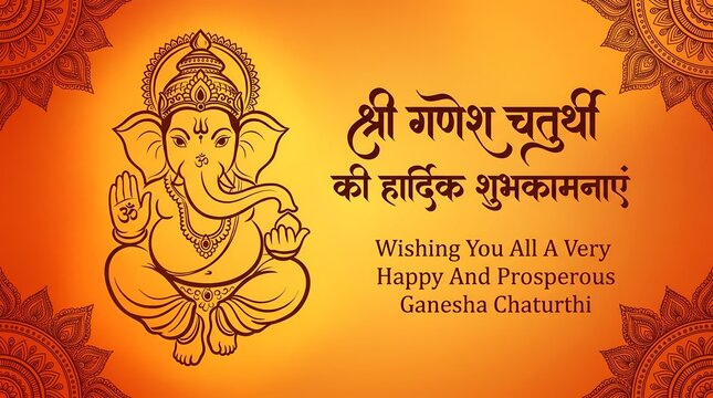 Lord Ganpati background for Ganesh Chaturthi festival of India with message meaning My Lord Ganesha