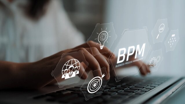 Business Process Management concept showing workflow analysis, process optimization, team collaboration, automation, and performance improvement Marrow