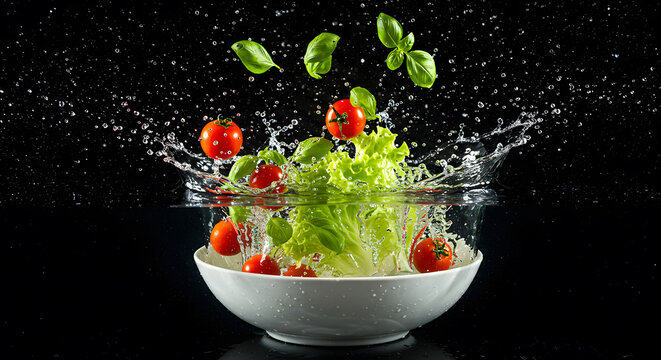 Main Subject Salad Bowl with Splash